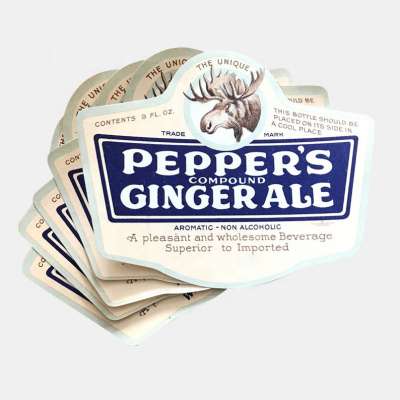 Custom Private Self Adhesive Paper Printing Clear Vintage Soda Labels