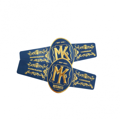 Custom Glossy Shining Gold Foil Stamping Embossed Paper Cigar Wraps Label With Spot Glue