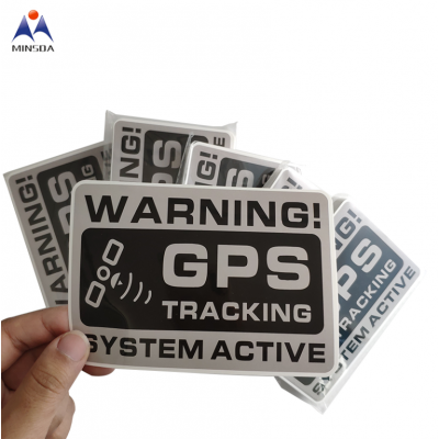 Wholesales Glossy Waterproof Self Adhesive Vinyl GPS System Warning Sticker GPS Tracking Sticker