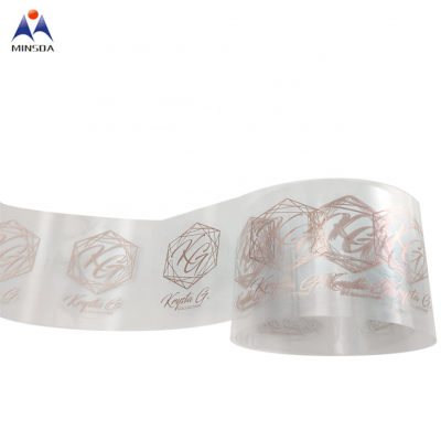 Custom Printing Packaging Stickers Rose Gold Sticker Transparent Clear Rose Gold Logo