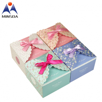 Custom Colorful Foldable Paper Cake Box With Window Wedding Cake Packaging