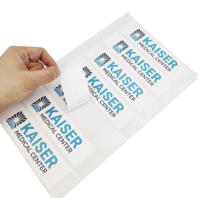 Custom Logo White Glossy PVC Labels Waterproof Vinyl Sticker Sheet Packing Label