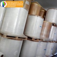 Economy Top Coated Self Adhesive Direct Thermal Label Material Jumbo Rolls